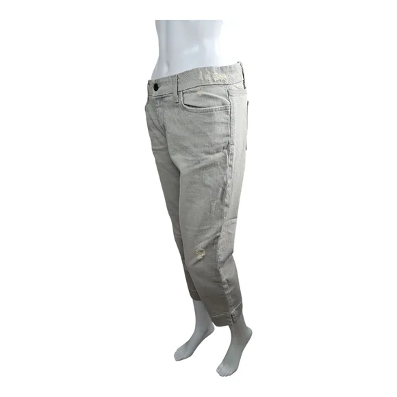 Joes Jeans  Washed Distress Light Gray Socialite Kicker Capri Pants Sz. W 32 - Picture 4 of 4